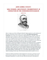 John Ashbel Conant: Mill Worker, Abolitionist, Prohibitionist, & Conductor On The Underground Railroad